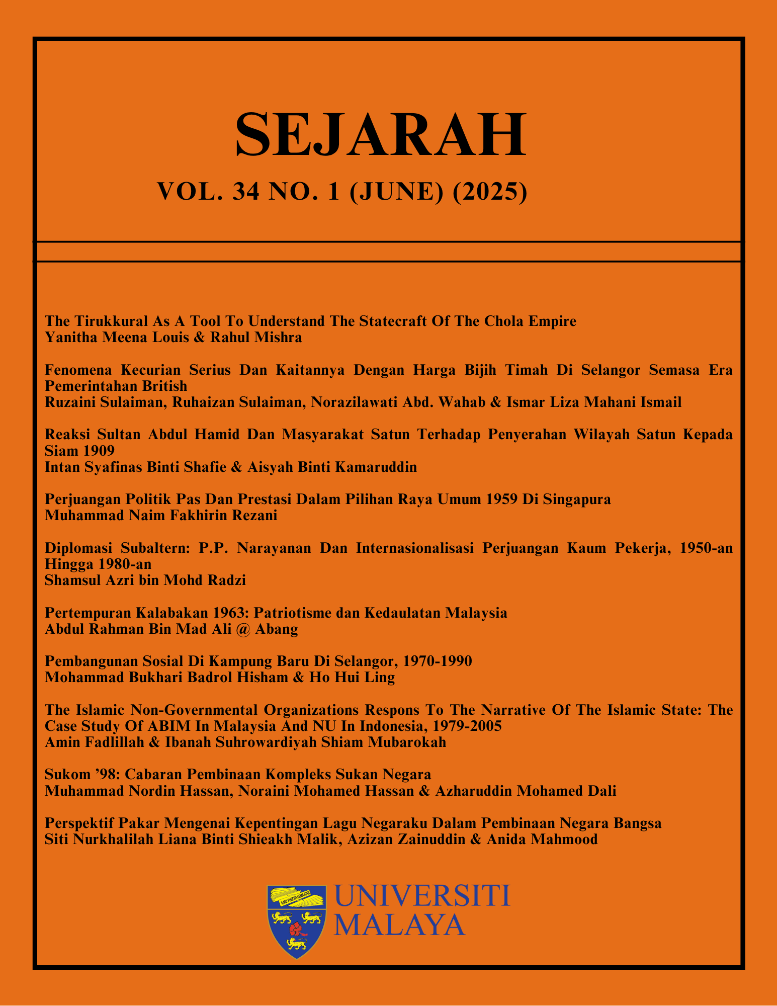 					View Vol. 34 No. 1(June) (2025): SEJARAH
				